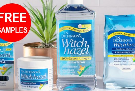 FREE Dickinson’s, Humphrey’s or T.N. Dickinson’s Witch Hazel Skincare & Cleaning Samples